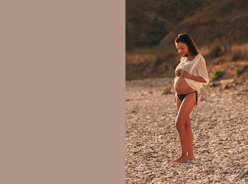 Sesion Maternidad Pregnat playa retrato Embarazo Fotografía de embarazada en la playa